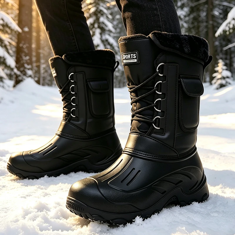 Fishing Hook Size - Bottes d'hiver pour hommes, chaussures de