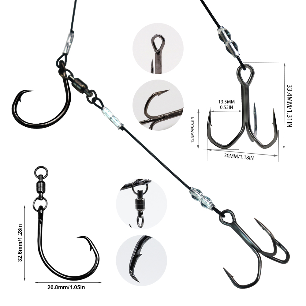 ZYZHE 1/3/5 pièces Stinger Rig - Fishing Hook Circle avis et prix