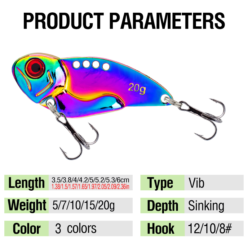 Lot de 3 leurres VIB métalliqu - Fishing Hook Treble avis et prix
