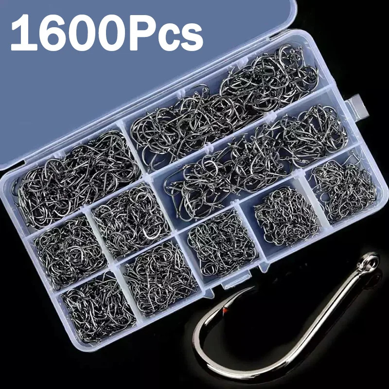 50-1600 pièces/boîtehameçons d - Fishing Hook Assortment avis et prix