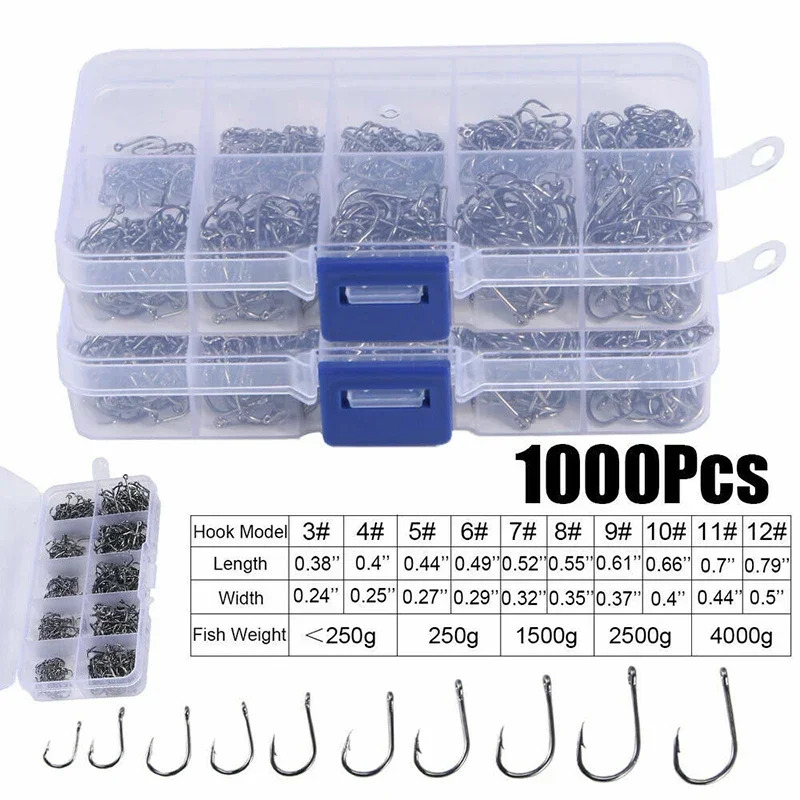50-1600 pièces/boîtehameçons d - Fishing Hook Assortment avis et prix